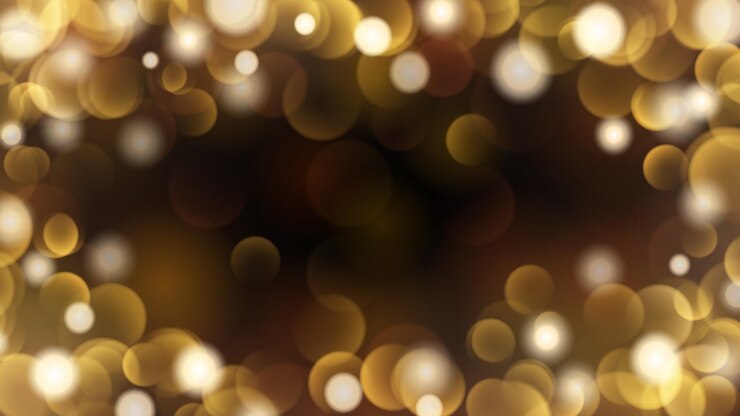Vector fondo oscuro abstracto con efectos bokeh en colores dorados