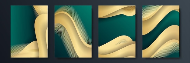 Fondo oscuro abstracto con forma geométrica y combinación de elementos dorados. fondo verde oscuro y dorado para diseño de presentación, plantilla de portada, banner, volante, informe corporativo y más