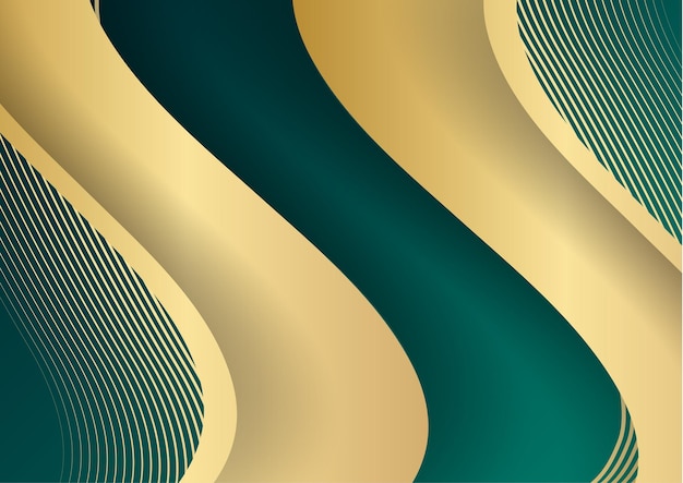 Fondo oscuro abstracto con forma geométrica y combinación de elementos dorados. Fondo verde oscuro y dorado para diseño de presentación, plantilla de portada, banner, volante, informe corporativo y más