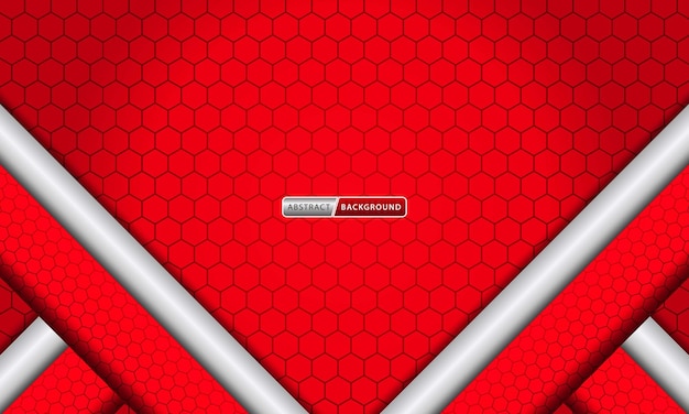 Fondo oscuro abstracto con hexágonos rojos