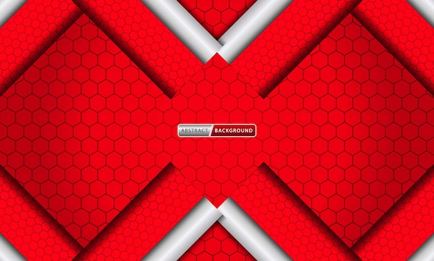 Fondo oscuro abstracto con hexágonos rojos