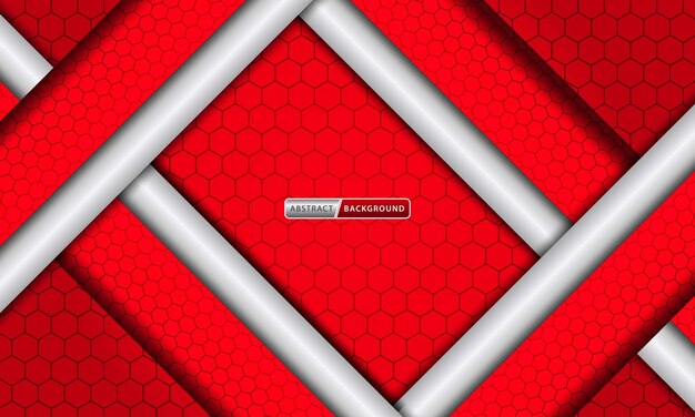 Fondo oscuro abstracto con hexágonos rojos