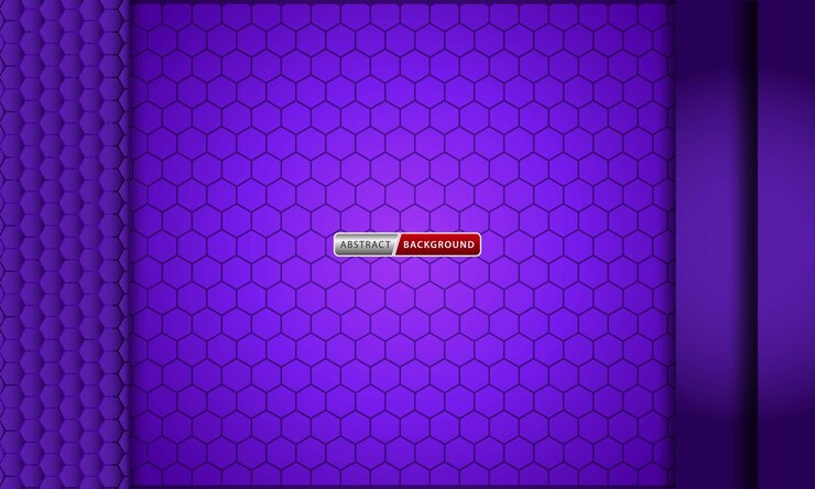 Vector fondo oscuro abstracto con tecnología de hexágonos púrpura neón
