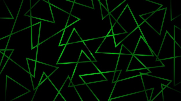 Vector fondo oscuro abstracto de triángulos que se cruzan en colores verdes