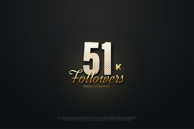 fondo oscuro agregado efecto de brillo dorado celebración de 51k seguidores.