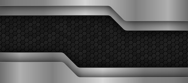 El fondo oscuro consiste en líneas metálicas reflectantes fondo de textura de metal hexagonal