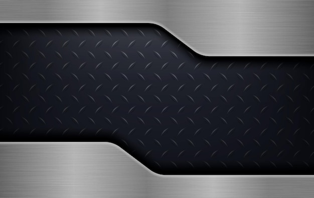 Vector el fondo oscuro consiste en líneas metálicas reflectantes hoja de metal con patrón de diamante fondo industrial negro plateado ilustración vectorial eps 10