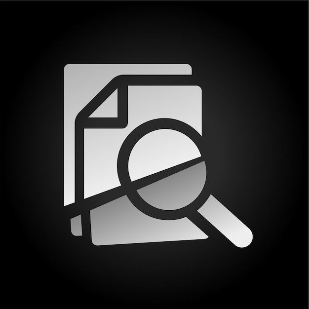 Fondo oscuro Efecto de corte Ícono de búsqueda de documentos con visual moderno