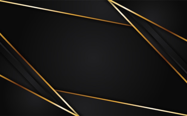 Fondo oscuro futurista abstracto combinado con elemento dorado