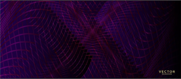 fondo oscuro Líneas de onda que fluyen degradado azul púrpura moderno. Concepto de tecnología futurista.
