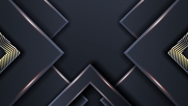 Fondo oscuro de lujo con estilo dorado y 3D