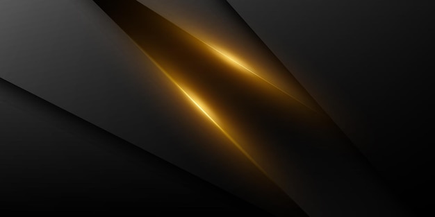 Vector fondo oscuro de luz dorada futurista