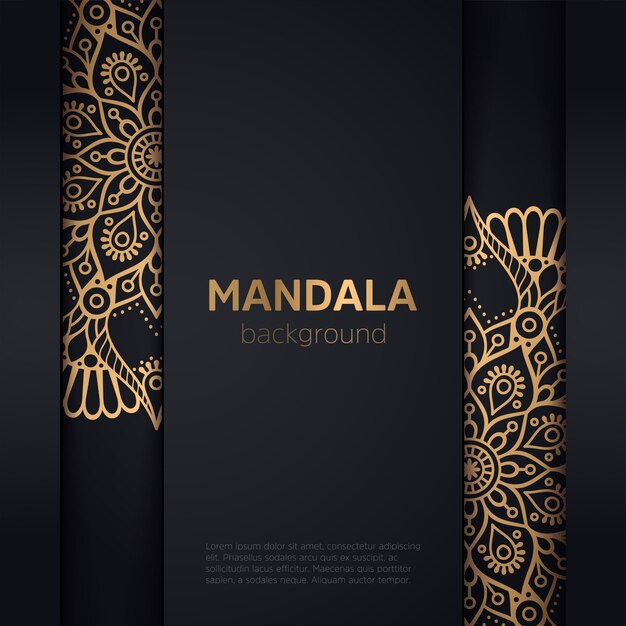 fondo oscuro con mandala de flores