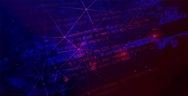 Fondo oscuro de la tecnología abstracta. Cyber Attack, Ransomware, Malware Scareware Concept