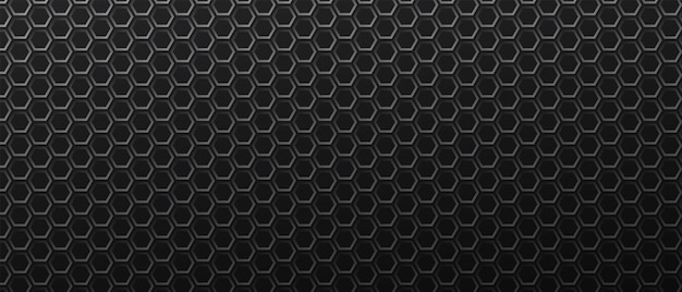 Fondo oscuro vector hexágono metal negro