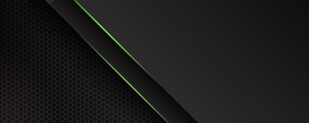 Fondo oscuro y verde abstracto moderno con luz de línea y efecto brillante