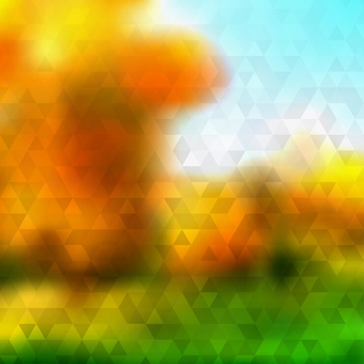 Vector fondo de otoño abstracto de pequeños triángulos en colores naranja