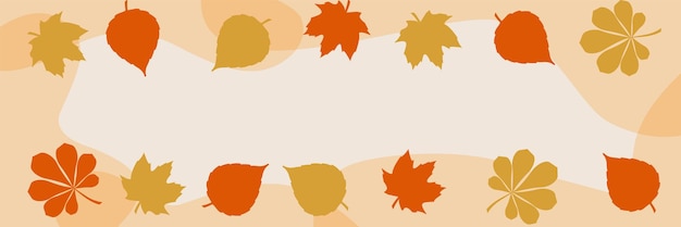 Fondo de otoño para banner o cad con hojas de otoño. Diseño mínimo. ilustración vectorial