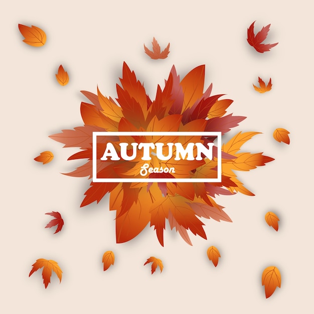 Fondo de otoño con caída de hojas de otoño.