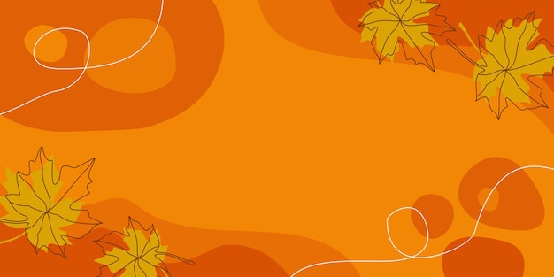 Fondo de otoño colores naranja formas abstractas ondas y hojas patrón con espacio vacío para el texto