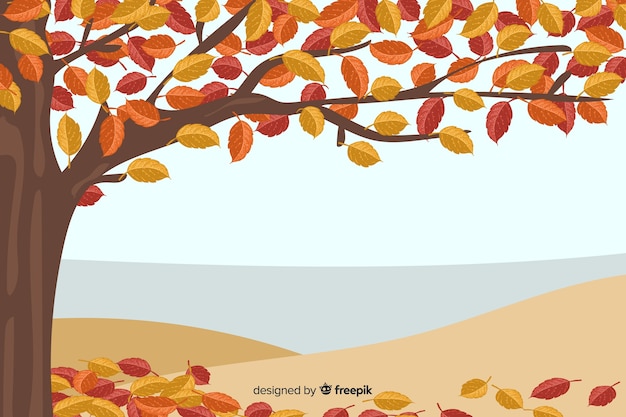 Vector fondo otoño dibujado a mano