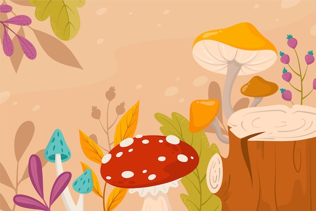 Vector fondo de otoño de dibujos animados