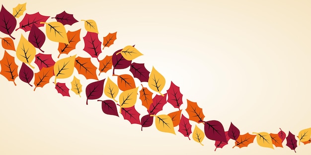 fondo de otoño con diseño de área de espacio de copia con patrón de hoja de naranja