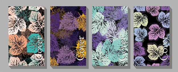 Fondo de otoño con elementos vegetales Diseño de texto