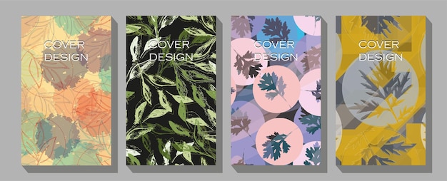 Fondo de otoño con elementos vegetales Diseño de texto