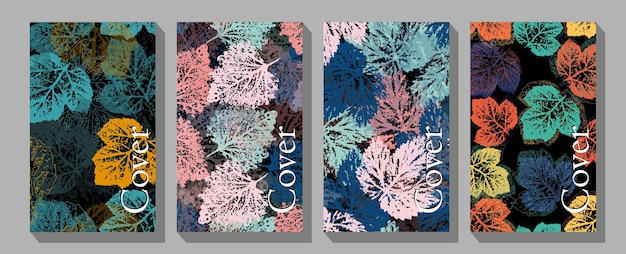 Fondo de otoño con elementos vegetales Diseño de texto