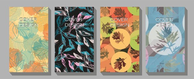 Fondo de otoño con elementos vegetales Diseño de texto