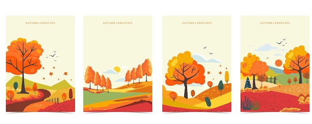 fondo de otoño con una hermosa escena natural para el diseño vertical a4