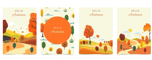 fondo de otoño con una hermosa escena natural para el diseño vertical a4