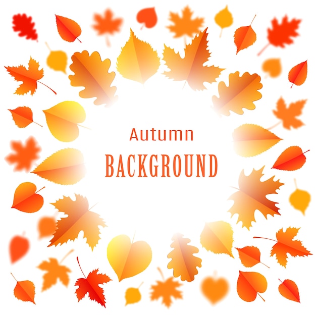 Fondo de otoño con hojas. cartel, tarjeta, etiqueta, diseño de banner. ilustración