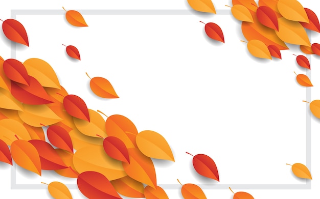 fondo de otoño con hojas naranjas