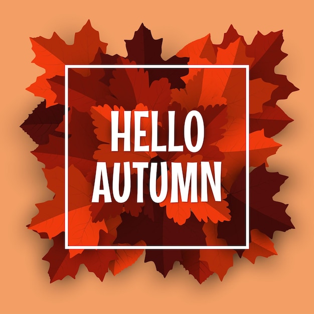 Fondo de otoño con hojas de otoño