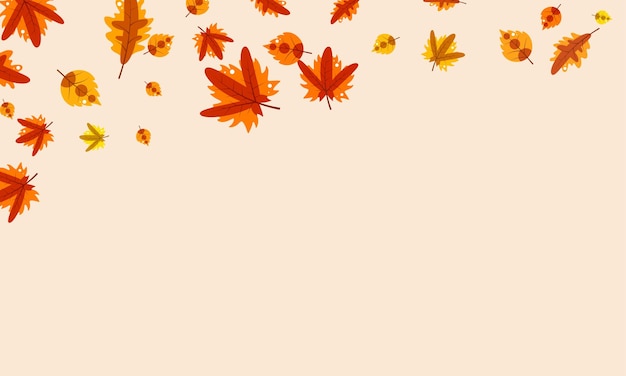 Vector fondo de otoño con hojas que caen y bokeh
