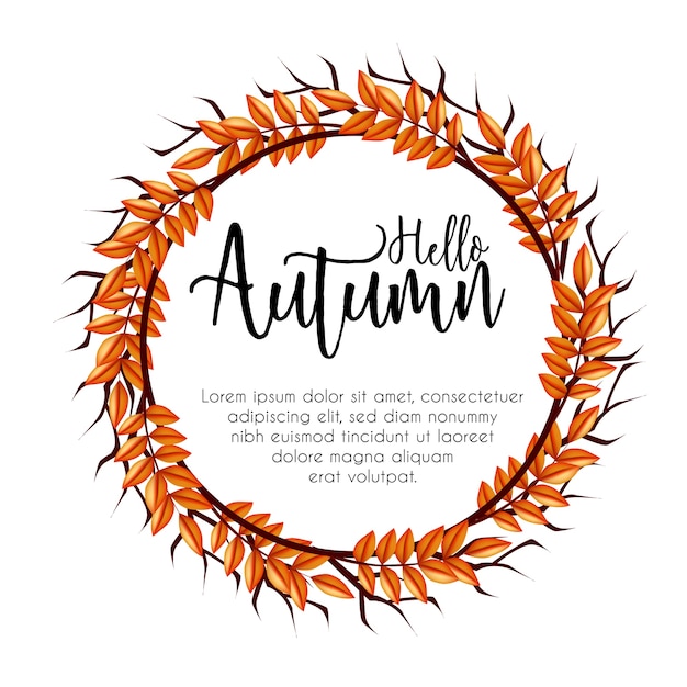 Fondo de otoño con hojas y ramitas