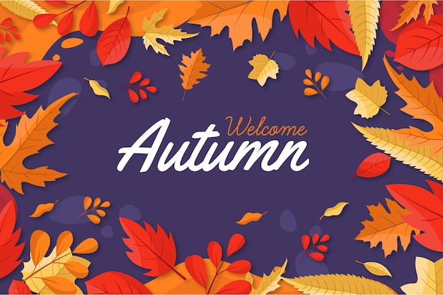 Fondo de otoño con hojas