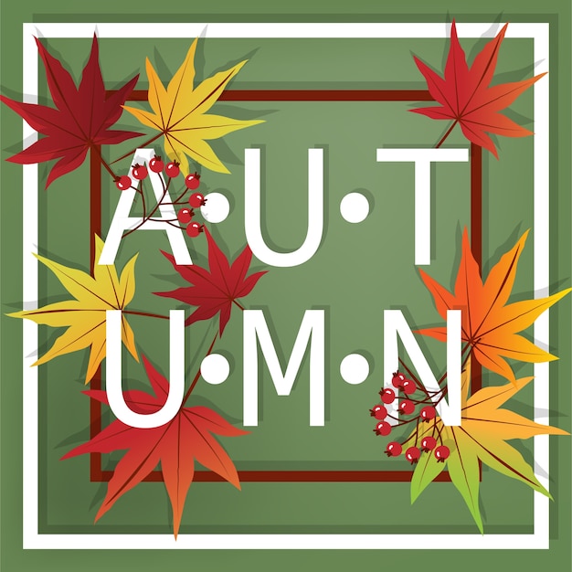 Fondo de otoño con Hola texto de otoño.