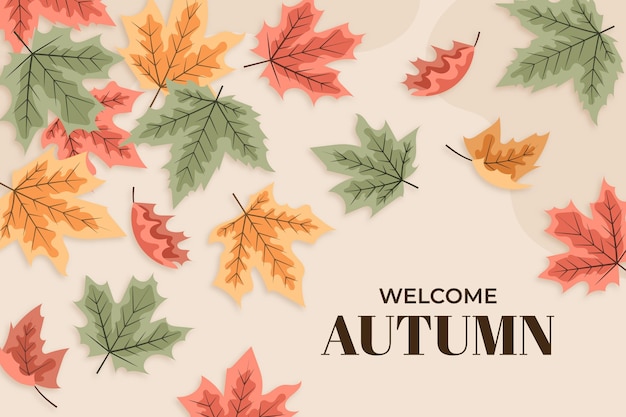 Fondo de otoño plano dibujado a mano