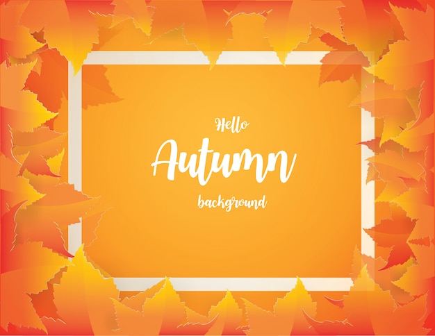 Fondo de otoño con rojo, naranja, marrón y amarillo cayendo hojas de otoño.