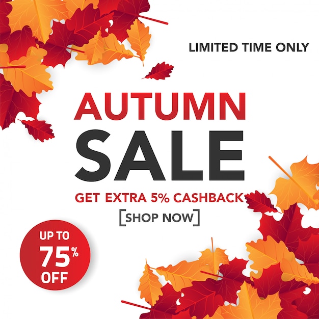 Fondo de otoño Venta Banner
