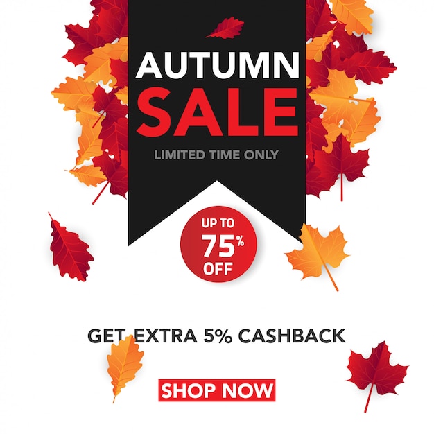 Fondo de otoño Venta Banner