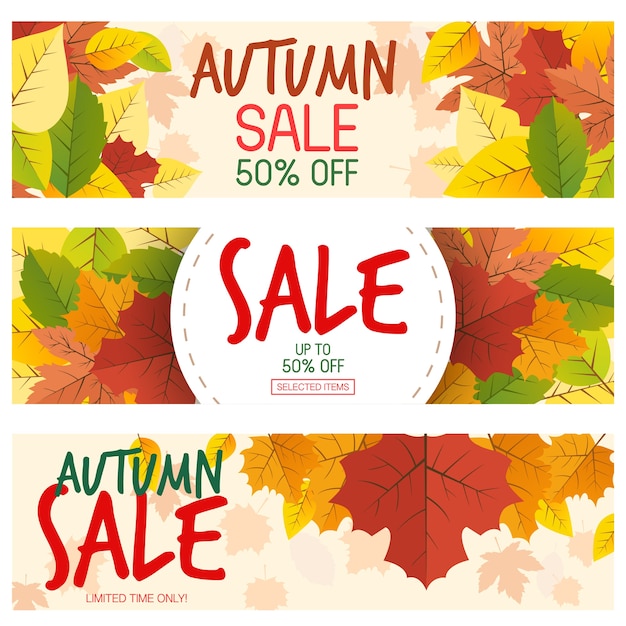 Fondo de otoño Venta Banner