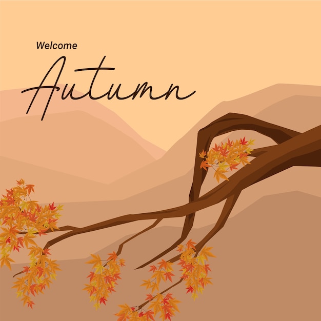 Vector fondo de otoño wellcome