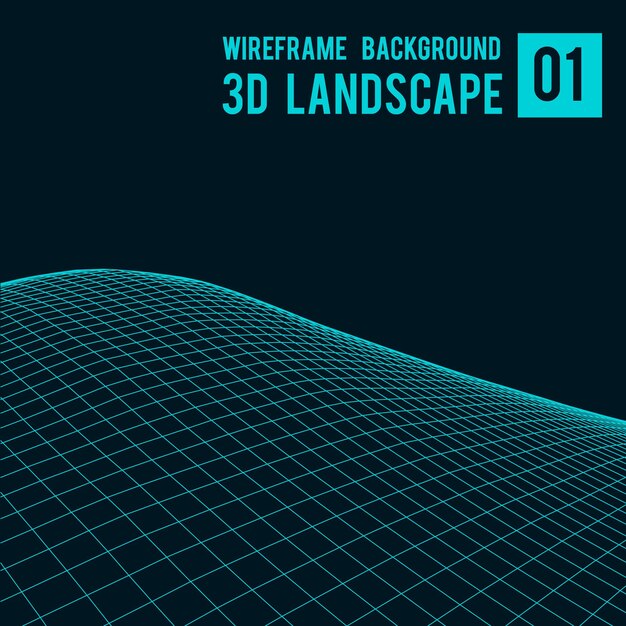 Fondo de paisaje de estructura metálica Ilustración de tecnología vector3d abstracto