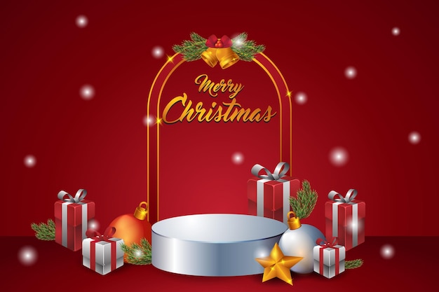 fondo del paisaje exhibición de productos navidad