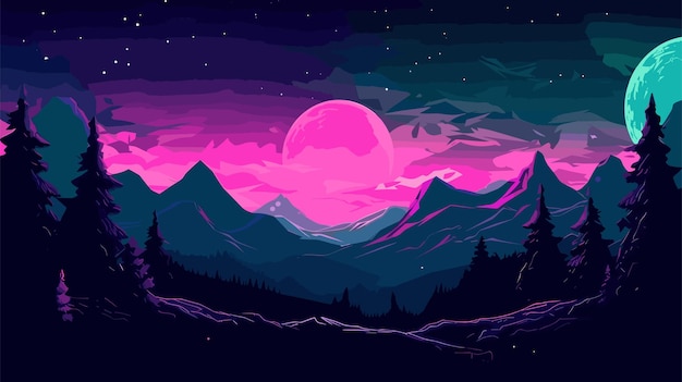 Vector fondo del paisaje de gradiente