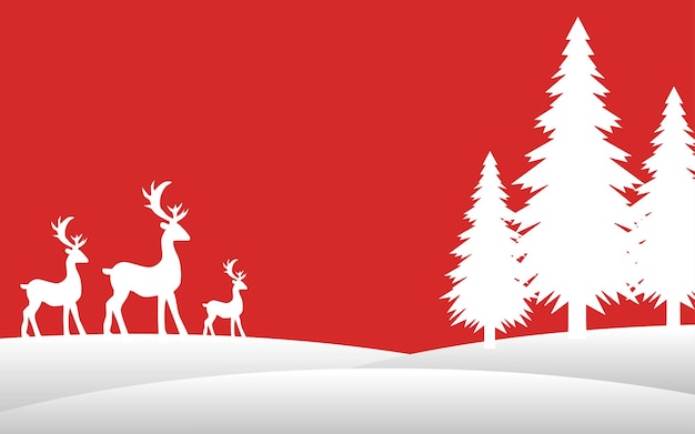 Fondo de paisaje de invierno de banner de feliz navidad